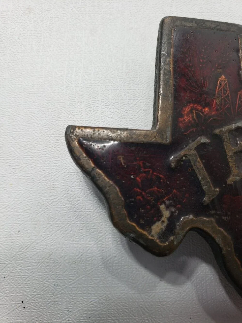 Vintage 1977 Indiana Metal Craft Texas Lone Star State Belt Buckle F-118